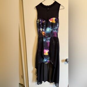 Galaxy Print Fishtail Dress